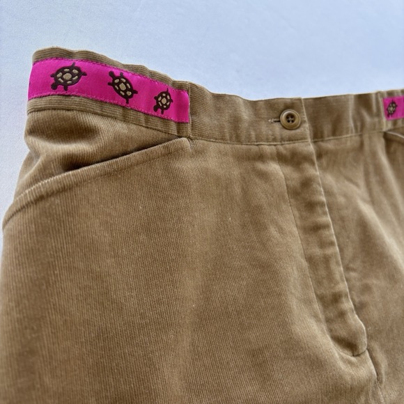 Lilly Pulitzer Brown and Pink Horse Embroidered Corduroy Skirt Size 4 - Picture 3 of 13